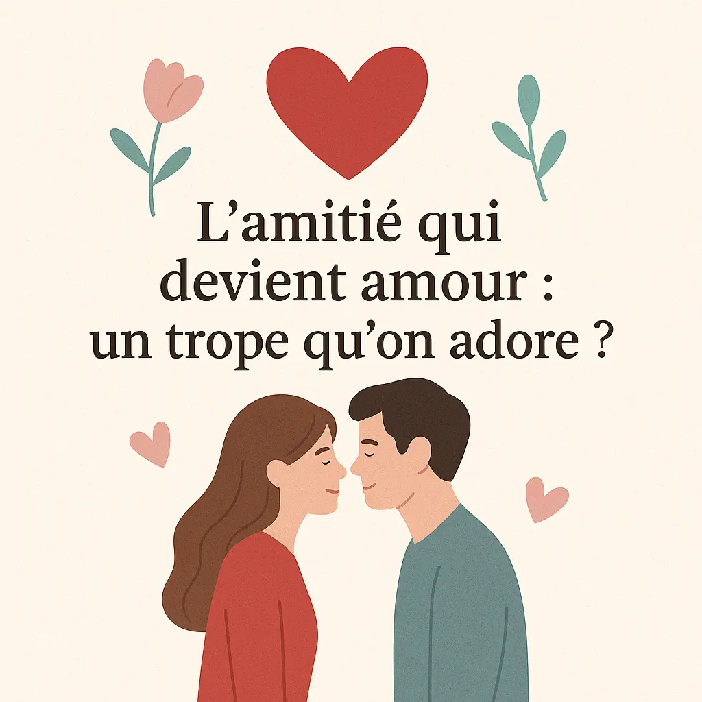 illustration avec le titre l'amitié devient amour, un trope qu'on adore