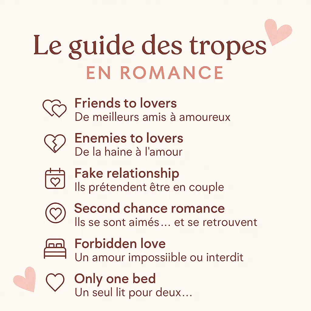 illustration du guide des tropes en romance